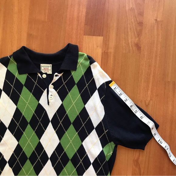 STEVE & BARRY ALL-AMERICAN - 2 Boys Argyle Blue & Green Short Sleeve Sweaters - Picture 12 of 14